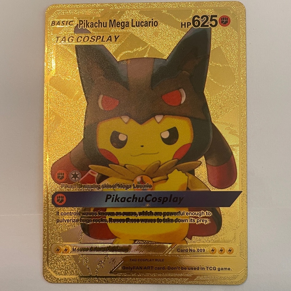 Pikachu Mega Lucario Cosplay Card